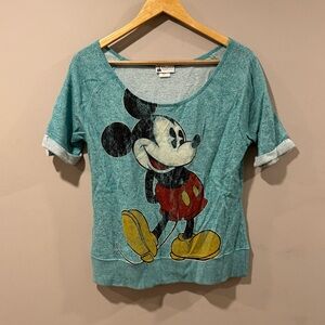 Mickey Mouse Disney Parks Cuffed Short Sleeve Sweatshirt